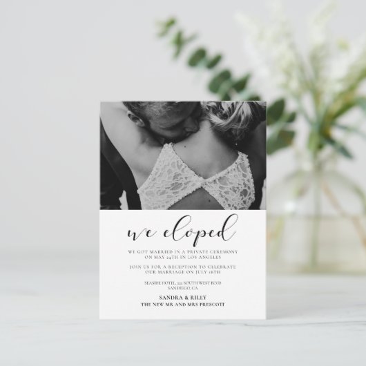 We ontwikkelden Elegant huwelijksaankondiging Briefkaart (Staand voorkant)