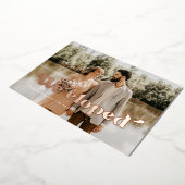 We ontwikkelden Retro trouwfoto's roos gouden foli Folie Uitnodiging (Gedraaid)