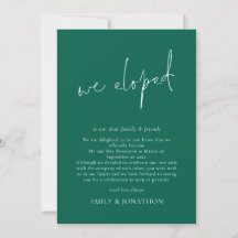 We ontwikkelden script Emerald Elopement aankondig