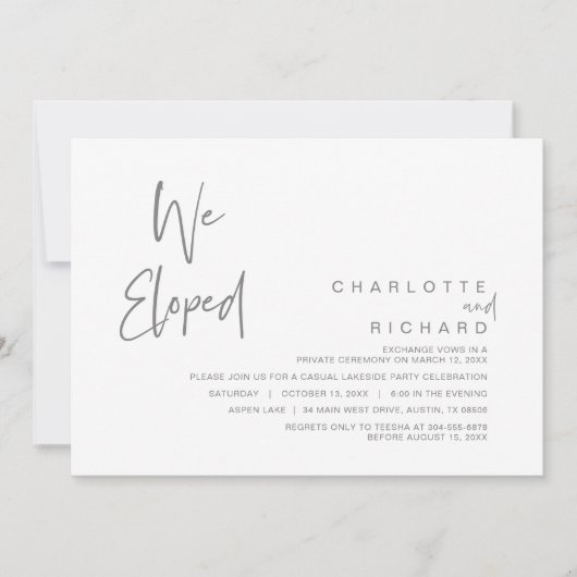 We ontwikkelden, Wedding Elopement Party Celebrati Kaart (Voorkant)