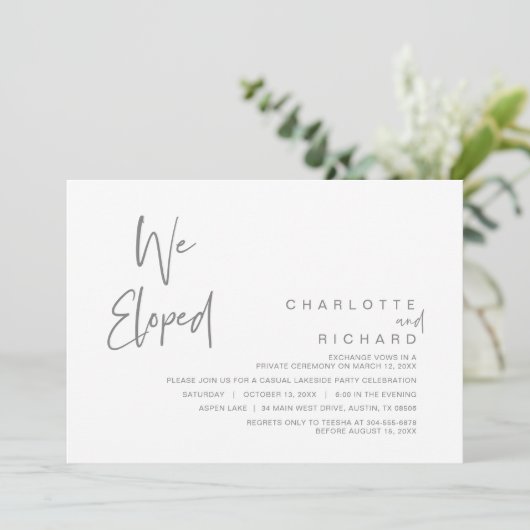 We ontwikkelden, Wedding Elopement Party Celebrati Kaart (Staand voorkant)