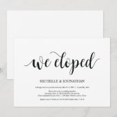 We ontwikkelden, Wedding Elopement Reception Invit Kaart (Voorkant / Achterkant)