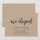 We ontwikkelden, Wedding Elopement Reception Invit Kaart (Voorkant / Achterkant)