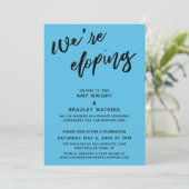 We ontwikkelen moderne handschrifttypografie blauw kaart (Staand voorkant)