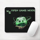 "We Open Game Mode" Zwevende Neon Controller Mou Muismat (Met muis)
