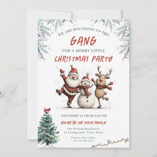 We Organiseren het Kerstfeest van de Bende Kaart (Voorkant)