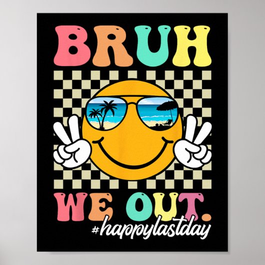 We out gelukkig laatste dag van school leraar jong poster (Voorkant)