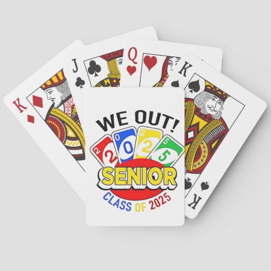 We Out Senior 2025 Dobbelspel Afstuderen Pokerkaarten (Achterkant)