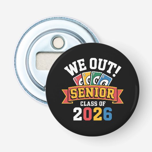 We Out Senior Klas Van 2026 Button Flesopener (Voorkant)