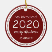 We Overleefden 2020 Naam Keramisch Ornament (Voorkant)