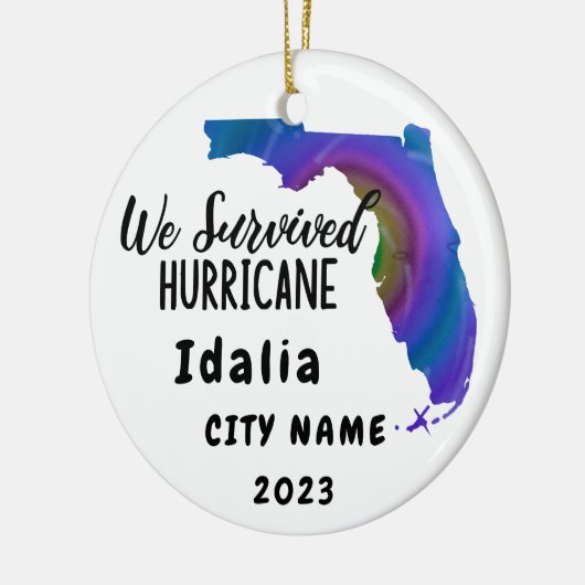 We overleefden! Hurrican Idalia Florida & plaatsna Keramisch Ornament (Links)