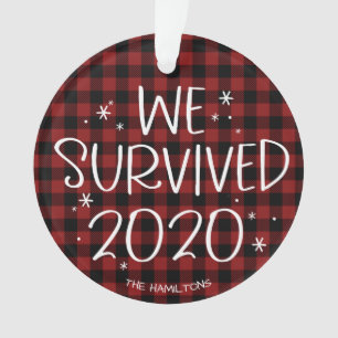 We overleven 2020 Funny Covid Pandemic Kerstmis Ornament