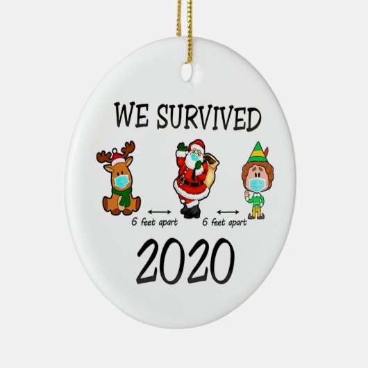 We overleven 2020 kerst keramisch ornament (Rechts)