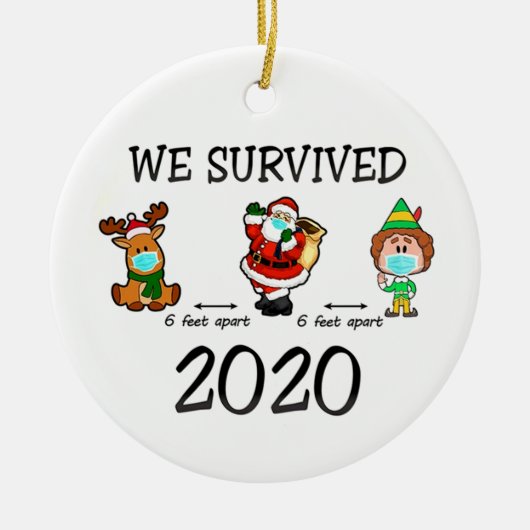 We overleven 2020 kerst keramisch ornament (Voorkant)
