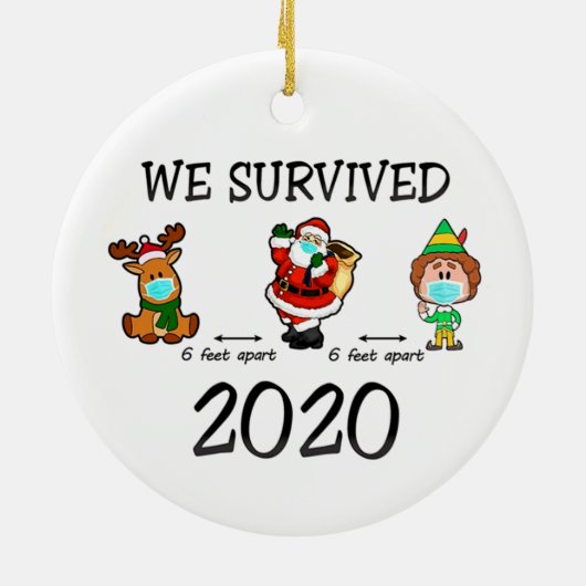 We overleven 2020 kerst keramisch ornament (Achterkant)