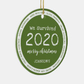 We overleven 2020 Name Green Keramisch Ornament (Rechts)