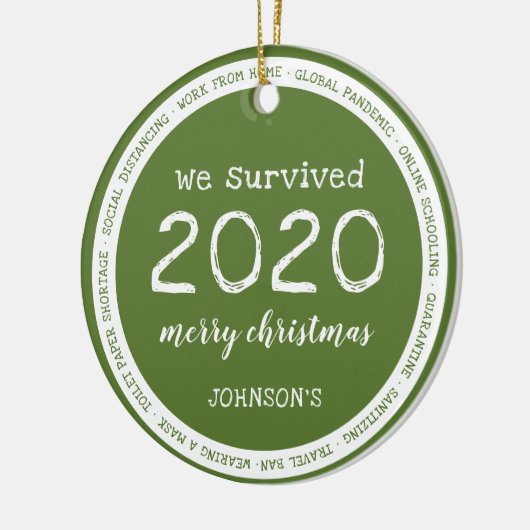 We overleven 2020 Name Green Keramisch Ornament (Links)