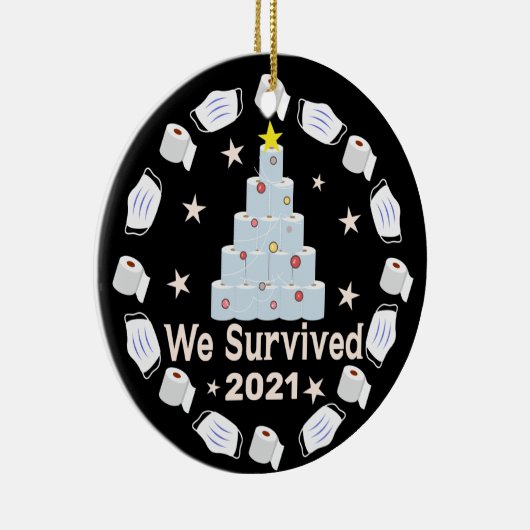 We overleven 2021 per jaar om te herinneren, Toile Keramisch Ornament (Rechts)