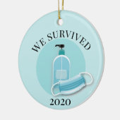 We overleven Covid Coronavirus 2020 Keramisch Ornament (Links)