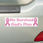 We overleven Gods Plan Breast Cancer Bewustheid Bumpersticker (Op auto)