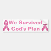 We overleven Gods Plan Breast Cancer Bewustheid Bumpersticker (Voorkant)