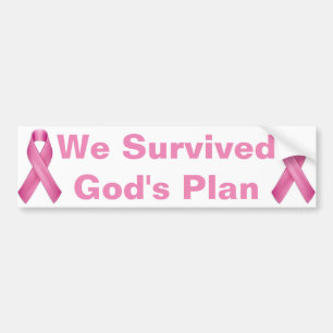 We overleven Gods Plan Breast Cancer Bewustheid Bumpersticker