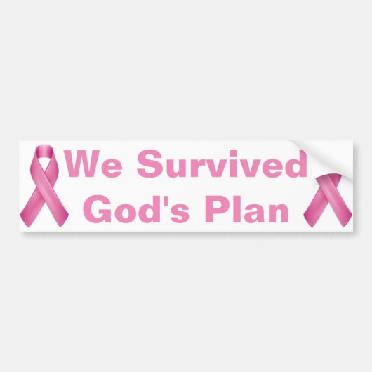 We overleven Gods Plan Breast Cancer Bewustheid Bumpersticker (Voorkant)