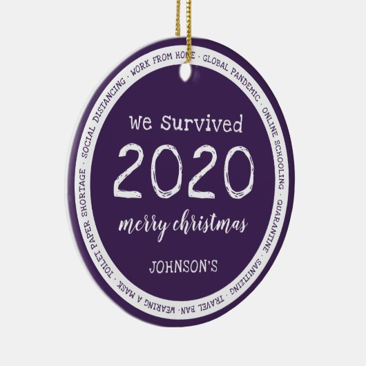 We overleven het Paars van 2020 Keramisch Ornament (Rechts)