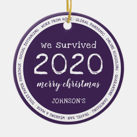 We overleven het Paars van 2020 Keramisch Ornament (Voorkant)