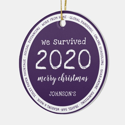 We overleven het Paars van 2020 Keramisch Ornament (Links)