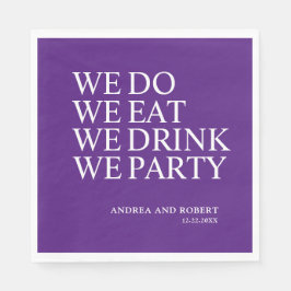 We Party bruiloft cocktail Servet