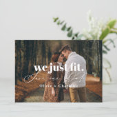 We passen gewoon leuk minimaal Save onze date paar Save The Date (Staand voorkant)