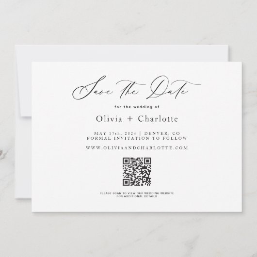 We passen gewoon leuk minimaal Save onze date paar Save The Date (Achterkant)