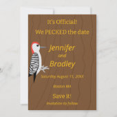 We Pecked the Date Funny Woodpecker Kaart (Voorkant)