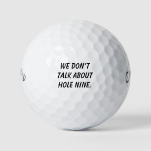 'We praten niet over hole negen.' Lach-cadeau Golfballen