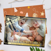 We probeerden | Grappig kerstfoto-Humor | Uniek