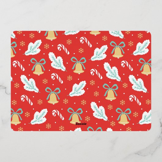 We probeerden | Vreemde kerst | Horizontaal fotoge Folie Feestdagenkaart (Achterkant)