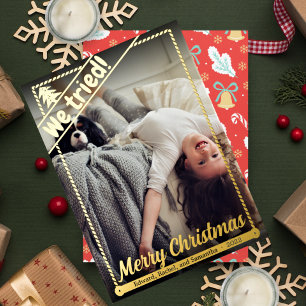 We probeerden   Vreemde kerst   Volledige foto   P Folie Feestdagenkaart