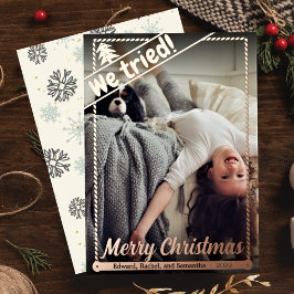 We probeerden | Vreemde kerst | Volledige foto | P Folie Feestdagenkaart