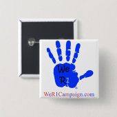 We R1 Blue Hand Button (Voorkant /achterkant)