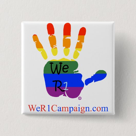 We R1 Rainbow Hand Button (Voorkant)
