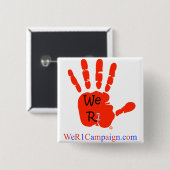 We R1 Red Hand Button (Voorkant /achterkant)