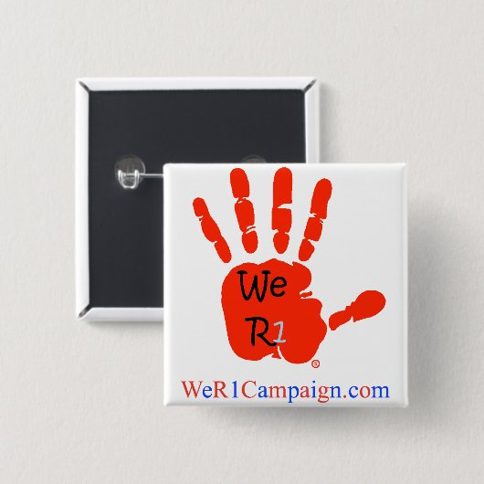 We R1 Red Hand Button (Voorkant /achterkant)