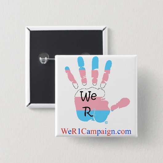 We R1 Transgender Hand Button (Voorkant /achterkant)
