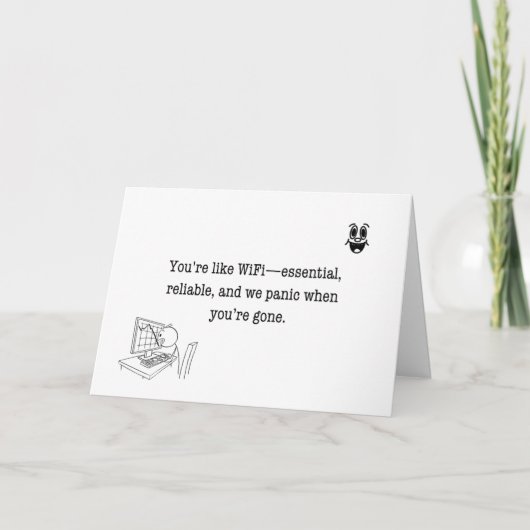 We raken in paniek als je weg bent (zoals een wifi bedankkaart (Voorkant)