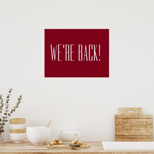 We’re Back Rood Poster (Keuken)