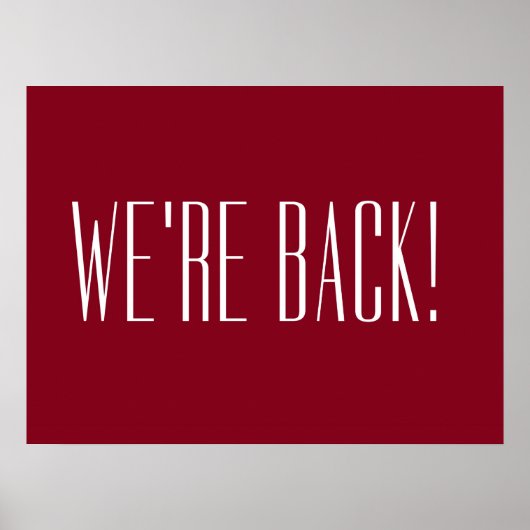 We’re Back Rood Poster (Voorkant)