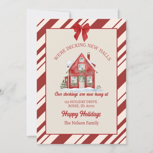 We’re Decking New Halls Holiday Moving Announcemen Feestdagenkaart (Voorkant)