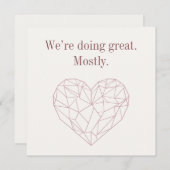We’re Doing Great. Mostly Feestdagenkaart (Voorkant / Achterkant)