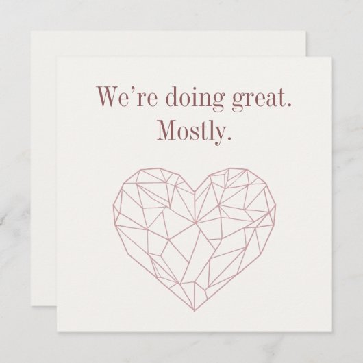 We’re Doing Great. Mostly Feestdagenkaart (Voorkant / Achterkant)